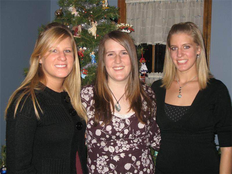 Jenny with Laura and Karen, Dan's sisters who are bridesmaids and the hosts of the shower.
